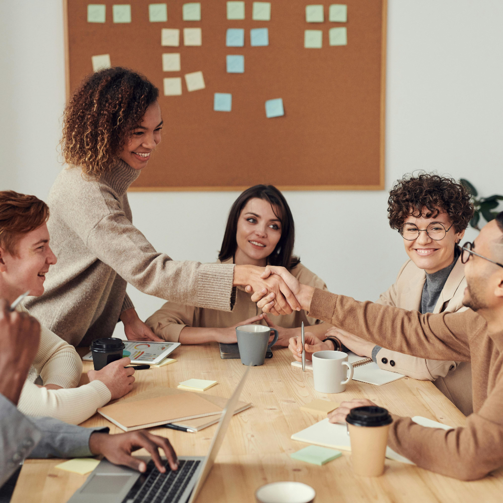 A busy meeting room